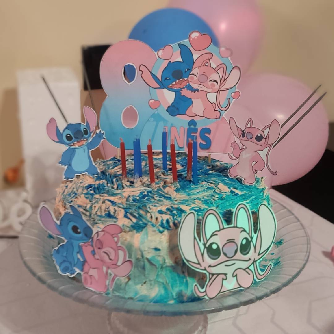 Bolo Temático Stitch & Angel